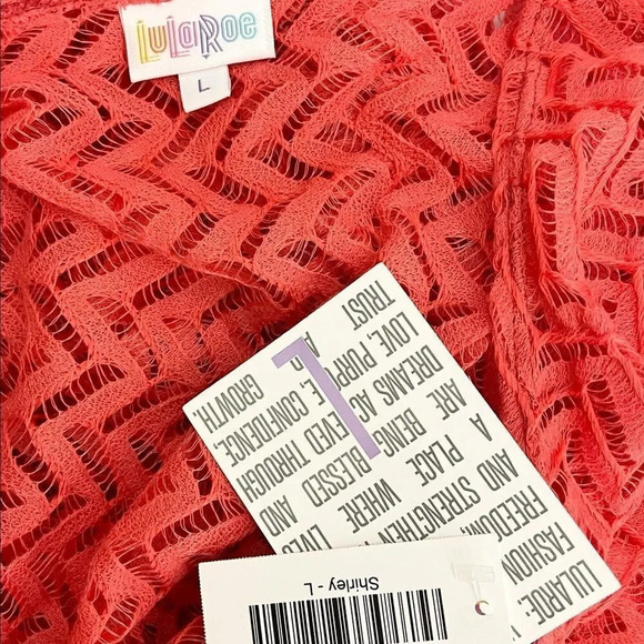 Lularoe Shirley Open Kimono Size Large Zig Zag Crochet - Picture 6 of 9